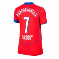 Paris Saint-Germain Khvicha Kvaratskhelia #7 Tretí Ženy futbalový dres 2025-26 Krátky Rukáv
